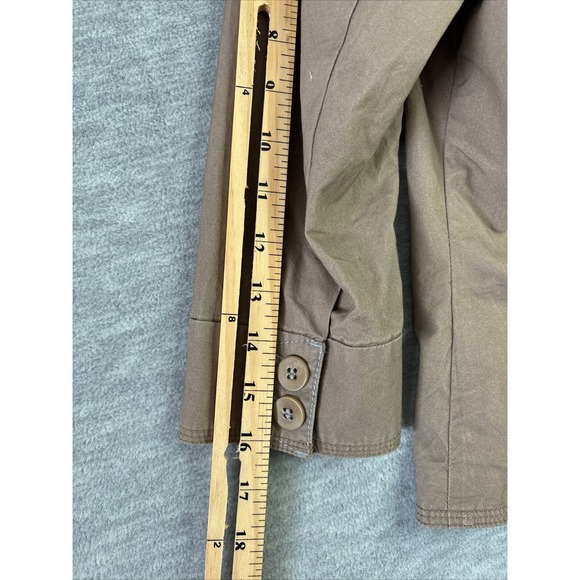 Sigrid Olsen Coat Jacket Safari Sz 4 Brown Cotton 3/4 Sleeve Vtg Y2K Academia - Picture 13 of 16